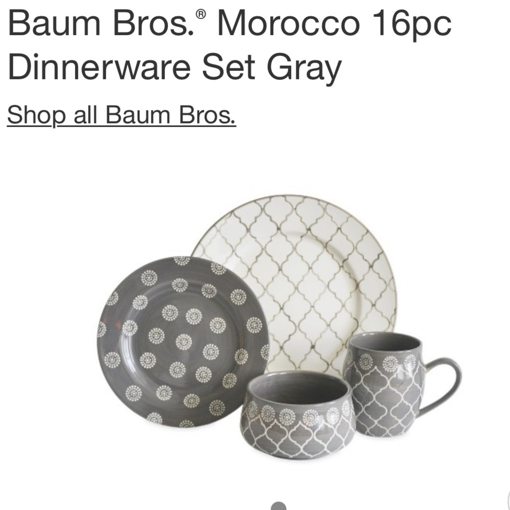 Morraco style gray dinnerware